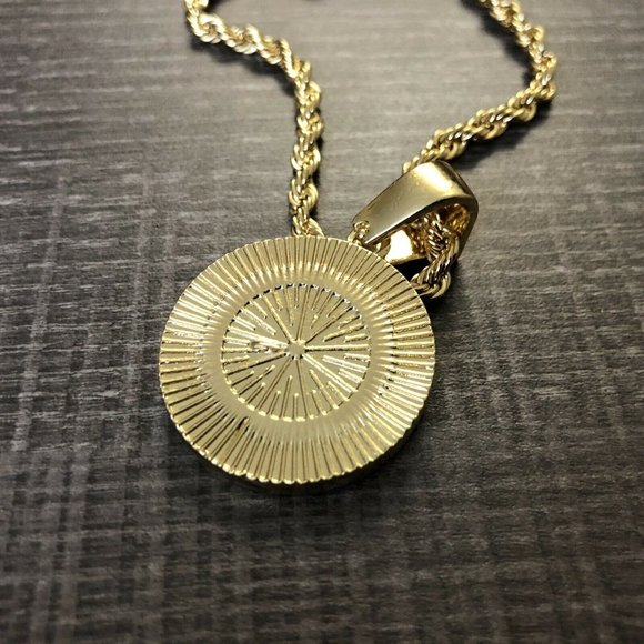 Bitcoin Pendant 14k Gold 24" Chain - Picture 3 of 5